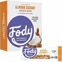 Fody Foods Snack Bars, Almond Coconut, 1.41 Oz (Pack of 12), 6g Protein, Low FODMAP, Gut &amp; IBS Friendly, Vegan, Lactose Free,