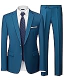 Hihawk Men's 2 Piece Slim Fit Suit with Stretch