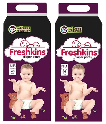 Freshkins Diaper Pant, New Born (Pack of 2, 92 Unit)
