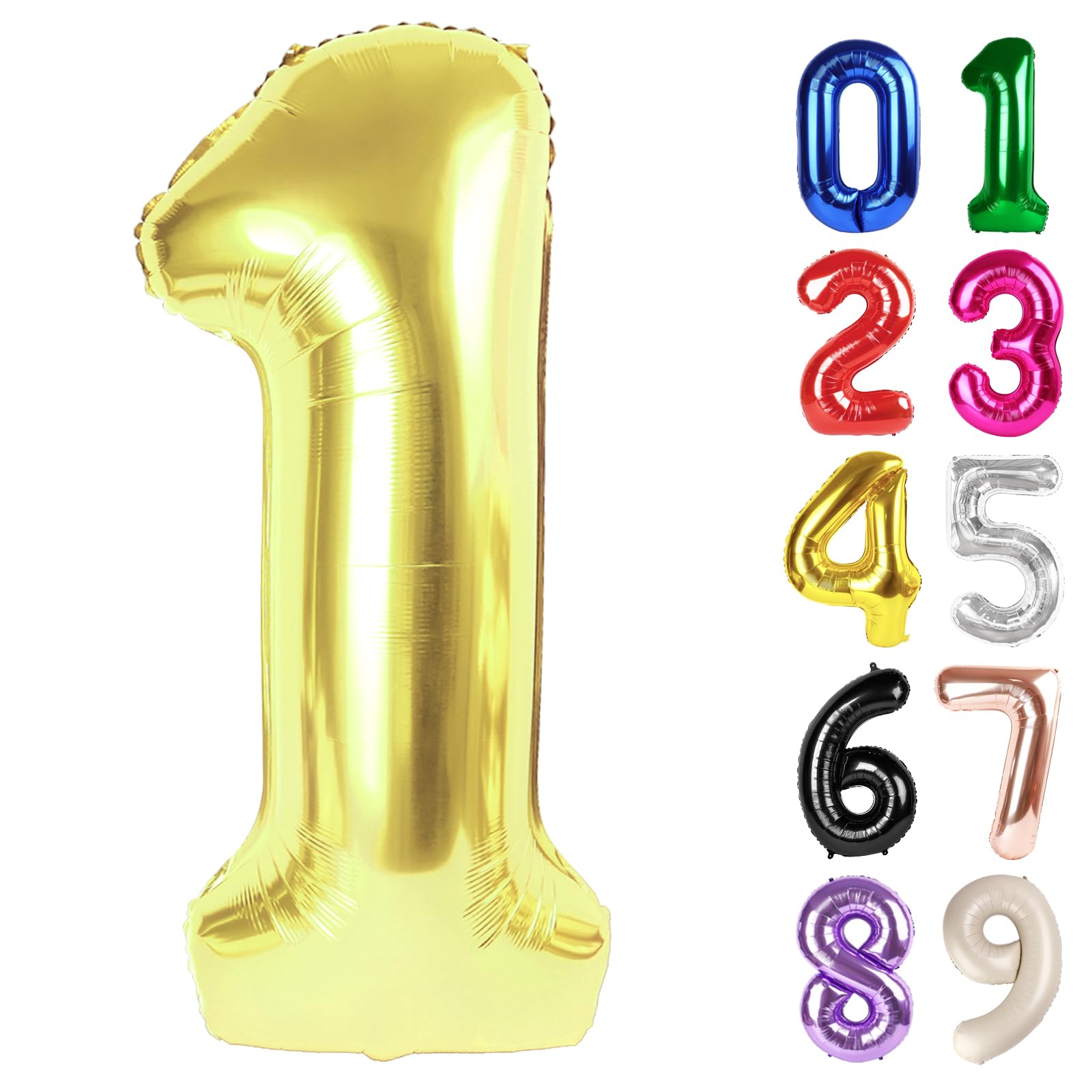 Photo 1 of 1 Balloon - Champagne Gold Birthday Number Balloons, 40 Inch Large Foil Balloons for Men Women Boys Girls Champagne Gold Themed Birthday Decorations