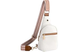 RUNBOX Small Sling Bag for Women, Leather Crossbody Fanny Packs Chest Bag with Adjustable Strap for Travel