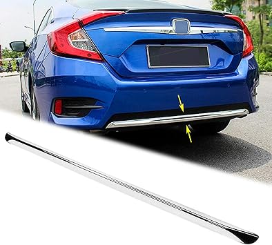Amazon Com Xotic Tech Rear Bumper Lower Lip Panel Moulding Stripe Trim Compatible With Honda Civic Sedan 2016 2017 2018 Automotive