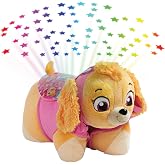 Pillow Pets Nickelodeon Paw Patrol Skye, 11" Sleeptime Lite | Snuggle Buddy and Night Light in One, Projects Rainbow Stars, 3 Color Modes, 20-Minute Auto-Off Timer