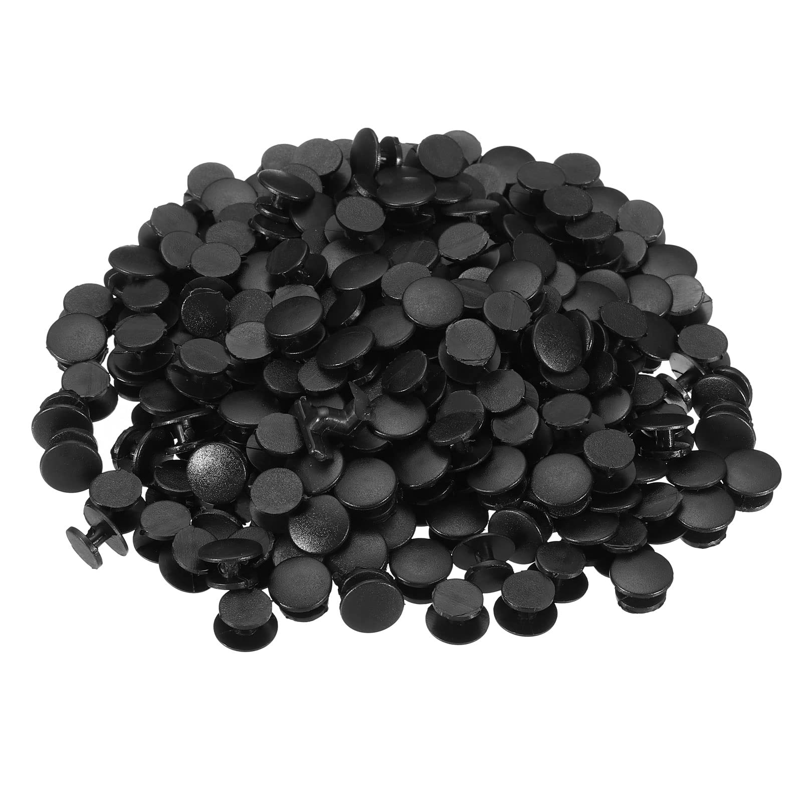 PATIKIL Plastic Button Charm, 250 Pack 10 x 8mm Dia Buckle Button Accessories Backs Wristband Shoe Charm Decoration for DIY Ornaments, Black