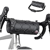 KEMIMOTO Bike Handlebar Bag with Waterproof Rain Cover Front Bike Bag for Bicycles - Water-resistant Dual Zippers for Mountain Road Bike, Cycling Commuter Shoulder Bag Professional Bicycle Accessories