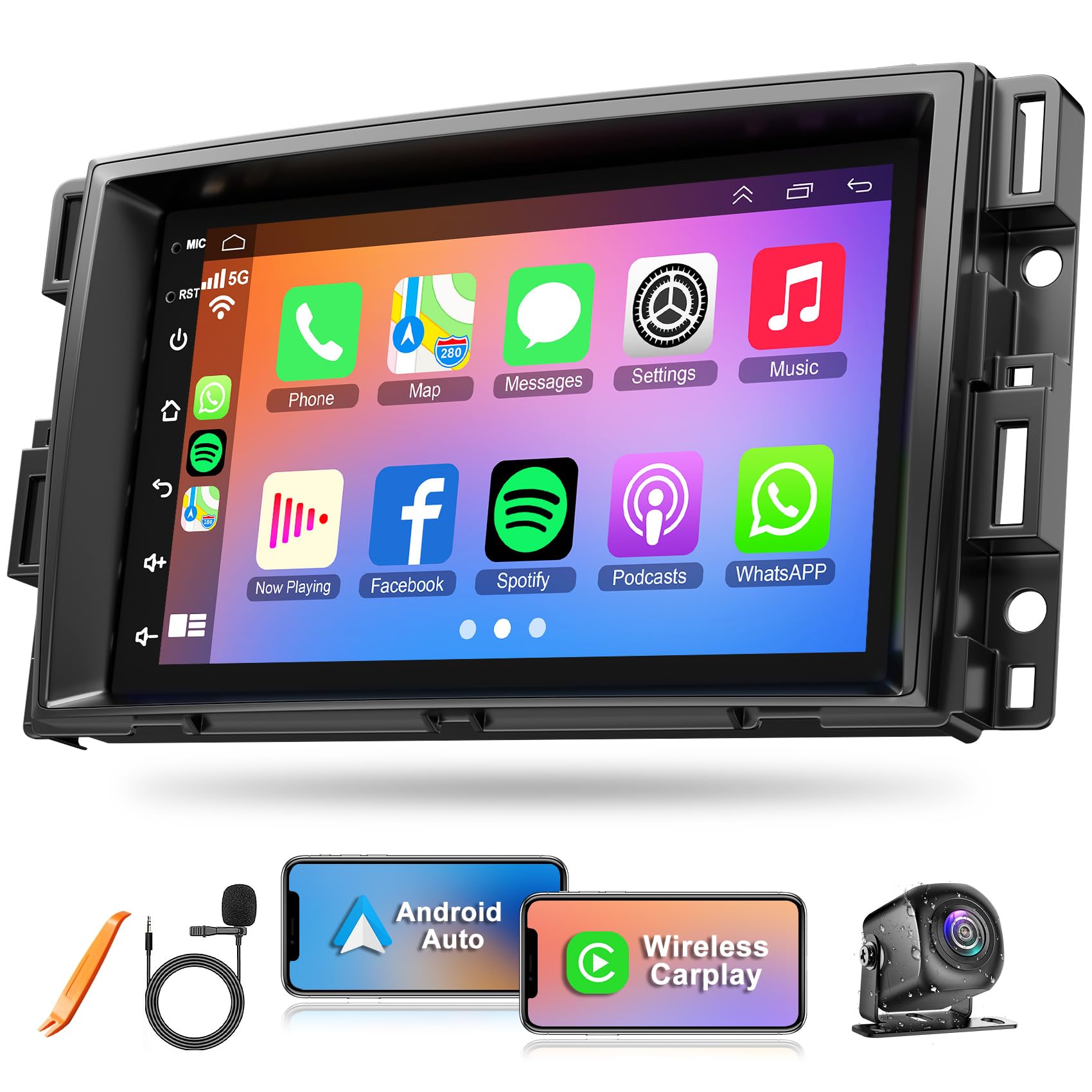 Photo 1 of 4+64 Android 13 Car Stereo for Chevrolet Chevy Silverado Suburban Tahoe GMC Sierra Yukon, 7" IPS Touch Screen Car Radio Build-in GPS Wireless CarPlay/Wired Android Auto, Backup Camera/DSP/SWC