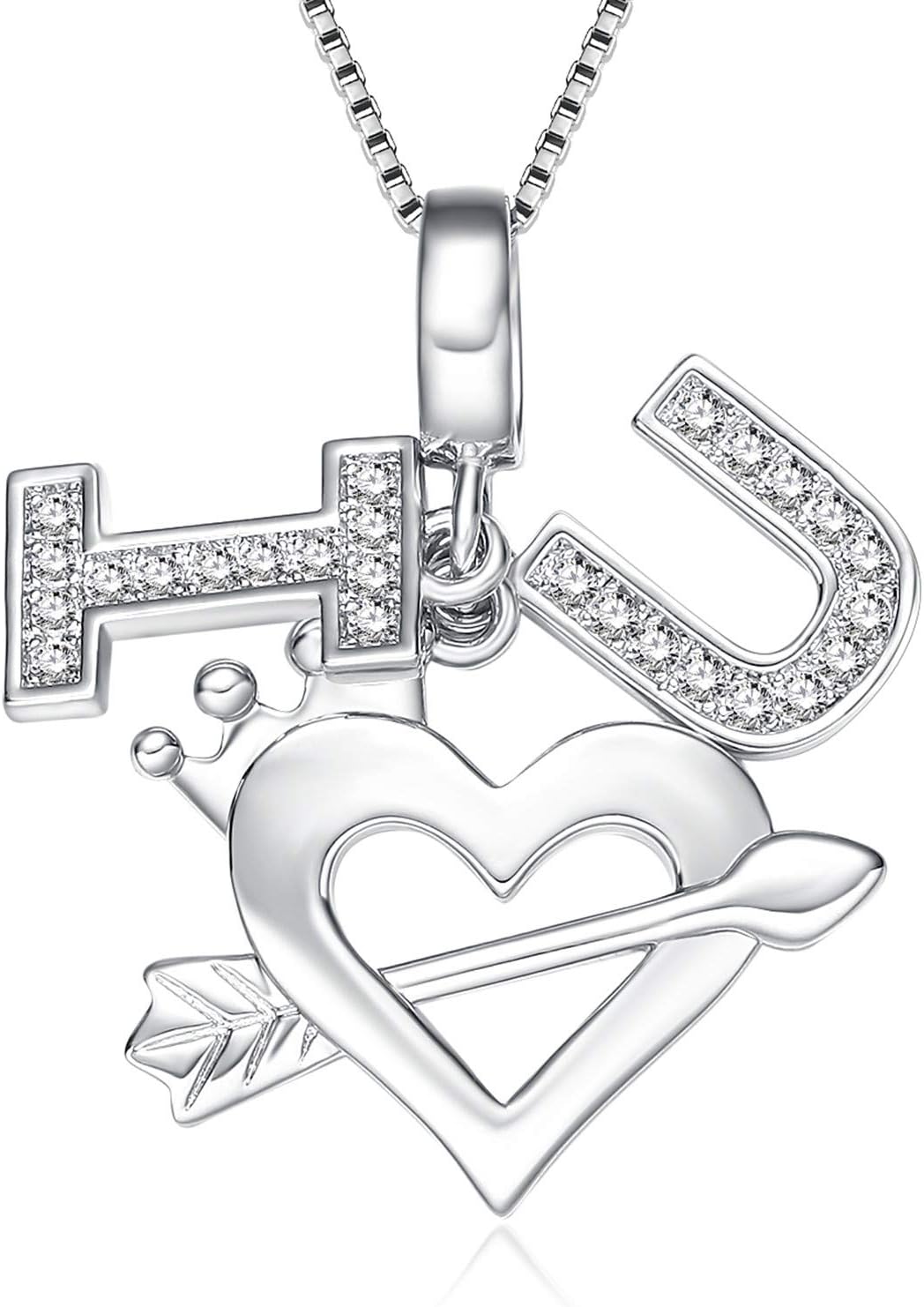 FANCYCD Holiday Deals Week I Love You to the Moon and Back" Love Heart Necklace, Jewelry for Women & Girls, Gifts for Girlfriend, Wife, Sister, Grandma, Mom