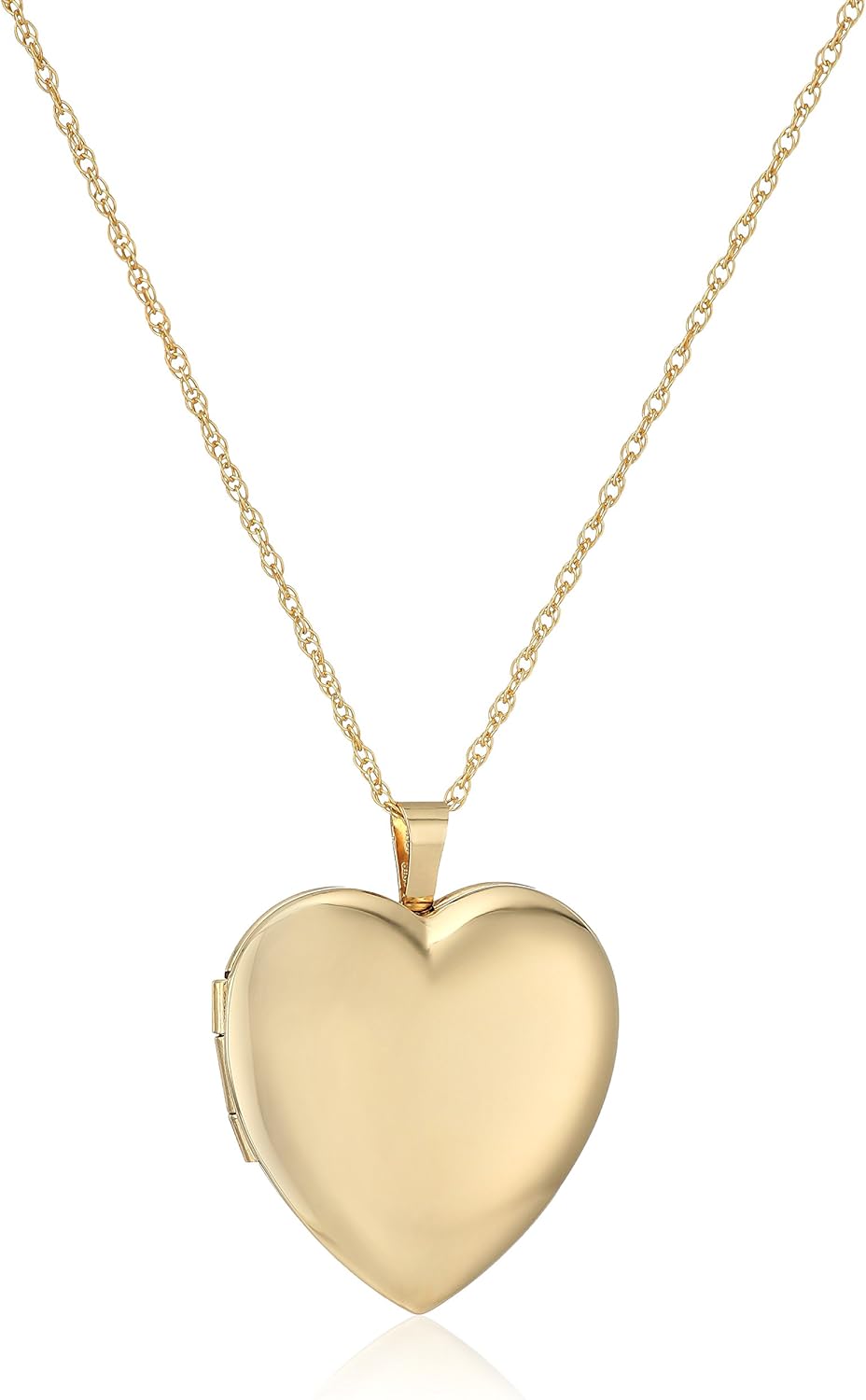 14k GoldFilled Large Polished Heart Locket Necklace, 30
