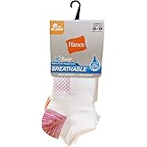 Hanes Women's Socks, Lightweight Breathable Socks, No Show and Super No Show, 6-Pack
