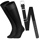 Baseball Socks and Belt Combo Set for Youth Boys Girls Adult, Softball Tball Belt Socks with Elastic Belts