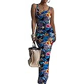 Nimsruc Women Summer Long Dress Casual Slip Sexy Slim Sleeveless Bodycon Maxi Dresses for Women 2024