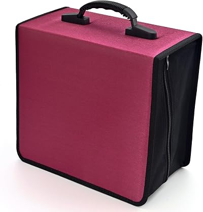 alavisxf xx 432 Capacity CD Case with Zipper Red Heavy Duty Organizer