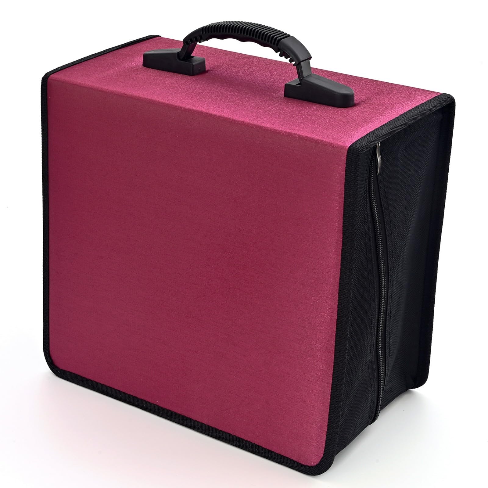 alavisxf xx CD Case, 432 Capacity DVD Case Holder, Heavy Duty Zipper Movie Media Storage Organizer Binder Wallet for Car Home Office Travel (432 Capacity, Red)