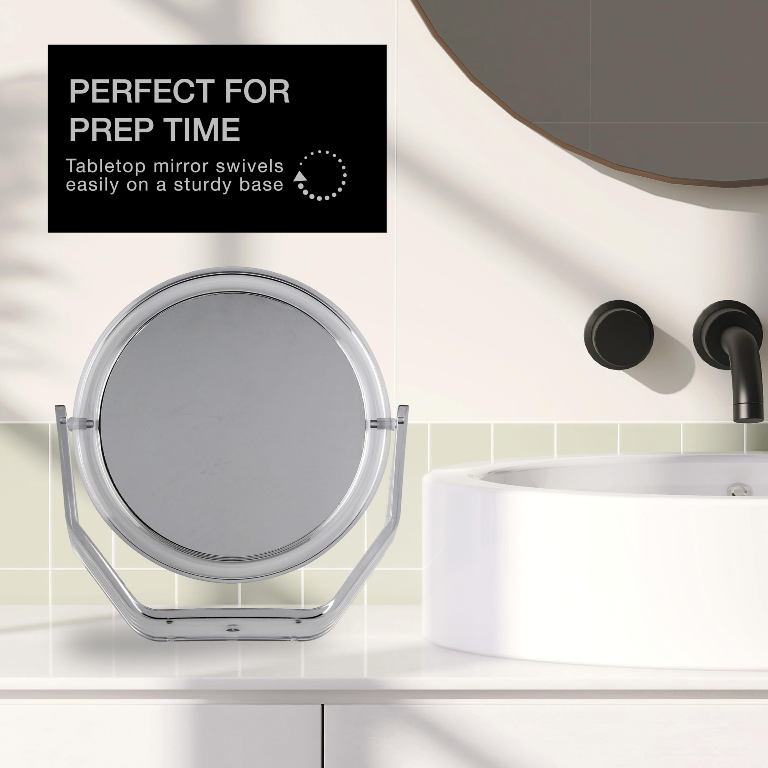 Conair Bathroom Vanity Magnifying - Makeup Mirror - Travel Mirror - 1x:5x Mirror