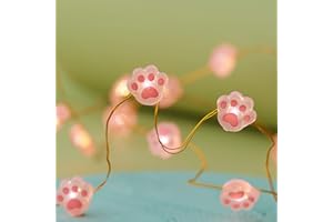 MIYA LIFE Christmas Fairy Lights Cat Paw Cute String Lights Cat Light - Ideal Cat Decorations for Cat Christmas Tree Cat Ornaments String Lights for Kids Bedroom Cute Lights for Bedroom