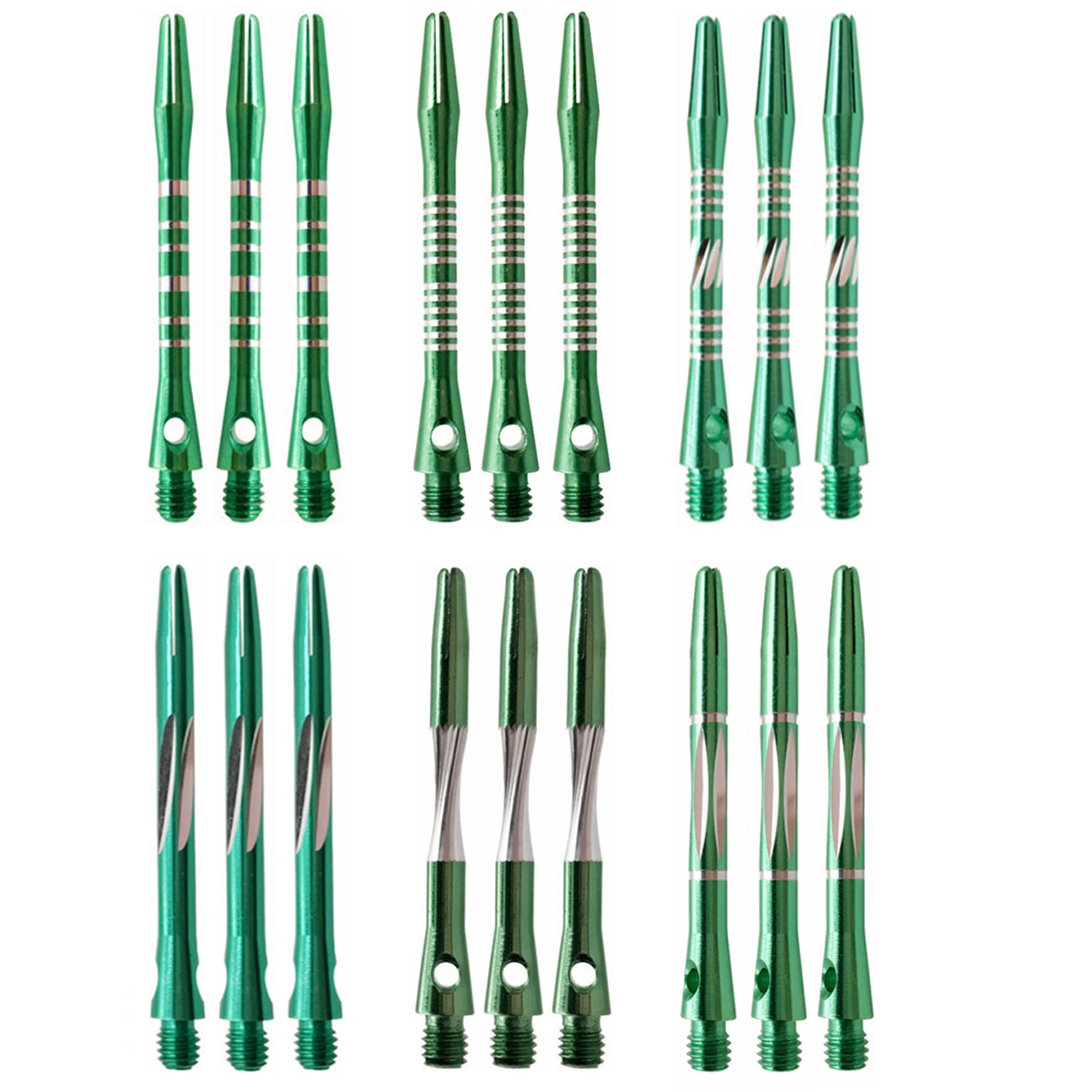 JpGdn 18/Pack Darts Shafts Green Color Metal Accessories Harrow Stems Aluminum Dart Pole Rod in Aluminum with Standard 2BA Thread