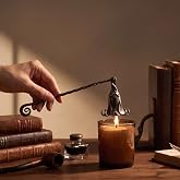 YESON Candle Snuffer Vintage Metal Extinguisher Long Handle for Jar Candles | Vintage candle snuffer, 7.87in metal handle. Antique bronze. Fits jar candles. Rust-resistant, soot-free extinguishing.