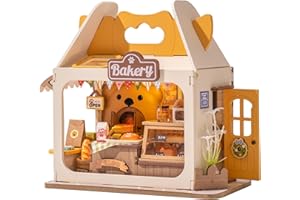 Wowood DIY Mini House Building Teddy Miniature Kit Breadbox, Miniature Lifestyle Bookshelf Decoration, Cute Craft Kits for Women or Girls 14+, Kawaii Gifts Hobbies for Crafters (Teddy's Breadbox)