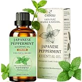 100% Pure Organic Japanese Peppermint Essential Oil, USDA Natural Food &amp; Therapeutic Grade for Aromatherapy, Skin Hair Scalp Care, Massage - Can Diffusers, Home Cleaner, Relaxtion, Aid Mood - 100ml