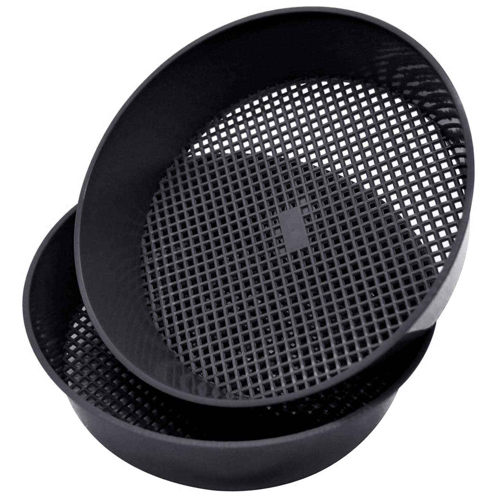 2PCS Garden Sieve Ground Sieve Sand Strainer Plastic Garden Stone Sand Soil Seedling Mesh Sieve Gardening Tools Garden Plants Seedling Filtering Earth Stone Tool Sift Compost Seed Tray black