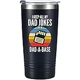 Onebttl Dad Joke Gifts, Tumbler Coffee Mug, Dad-a-base, Database, for Father's Day, from Daughter, Son, Wife, Stainless Steel Travel Mug 20oz