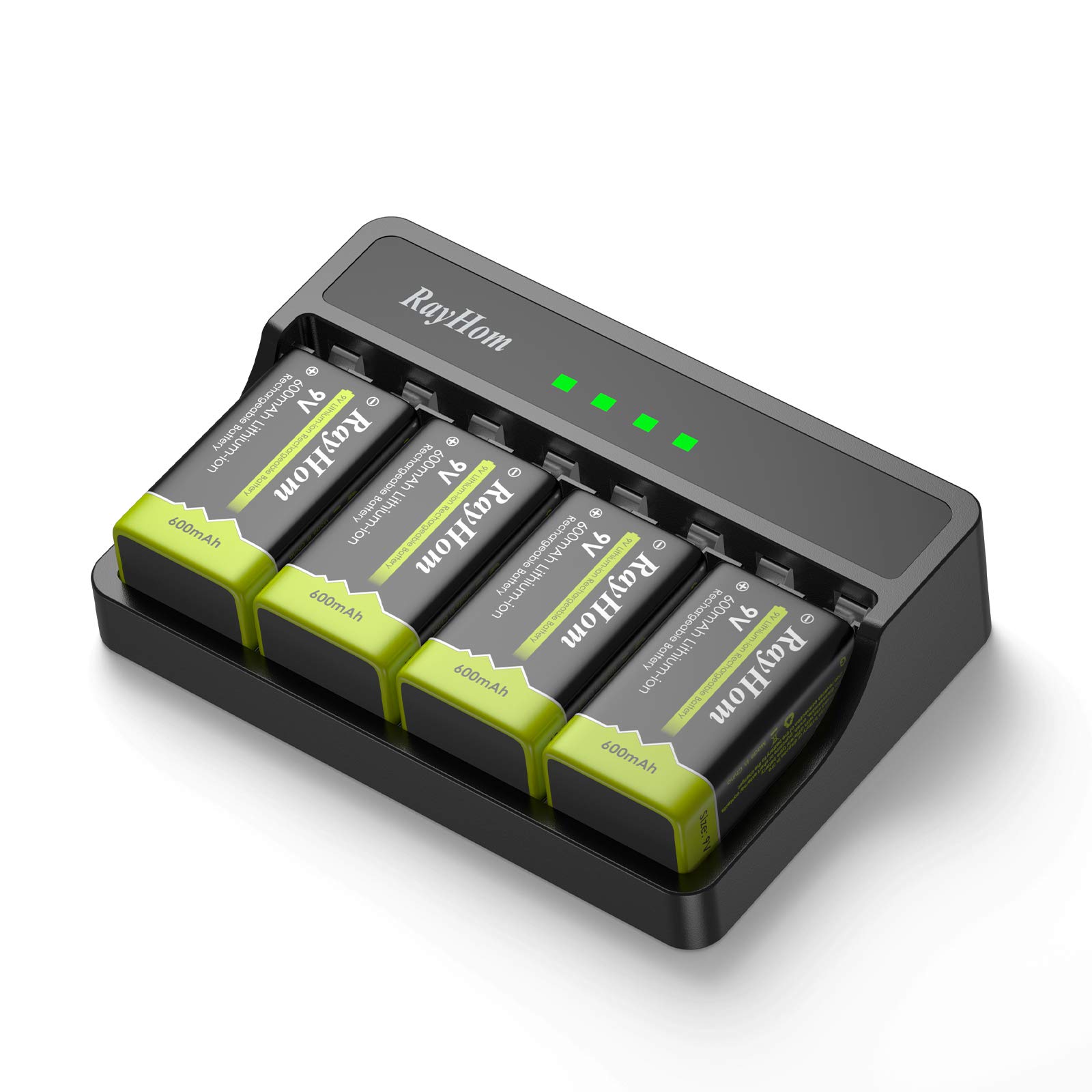 Buy RayHom 9V Rechargeable Battery with Charger 4 Bay Smart 9V