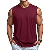 MAGCOMSEN Men's Tank Top Cotton Muscle Workout Gym Shirts Moisture Wicking Lightweight Summer Casual Sleeveless Shirts