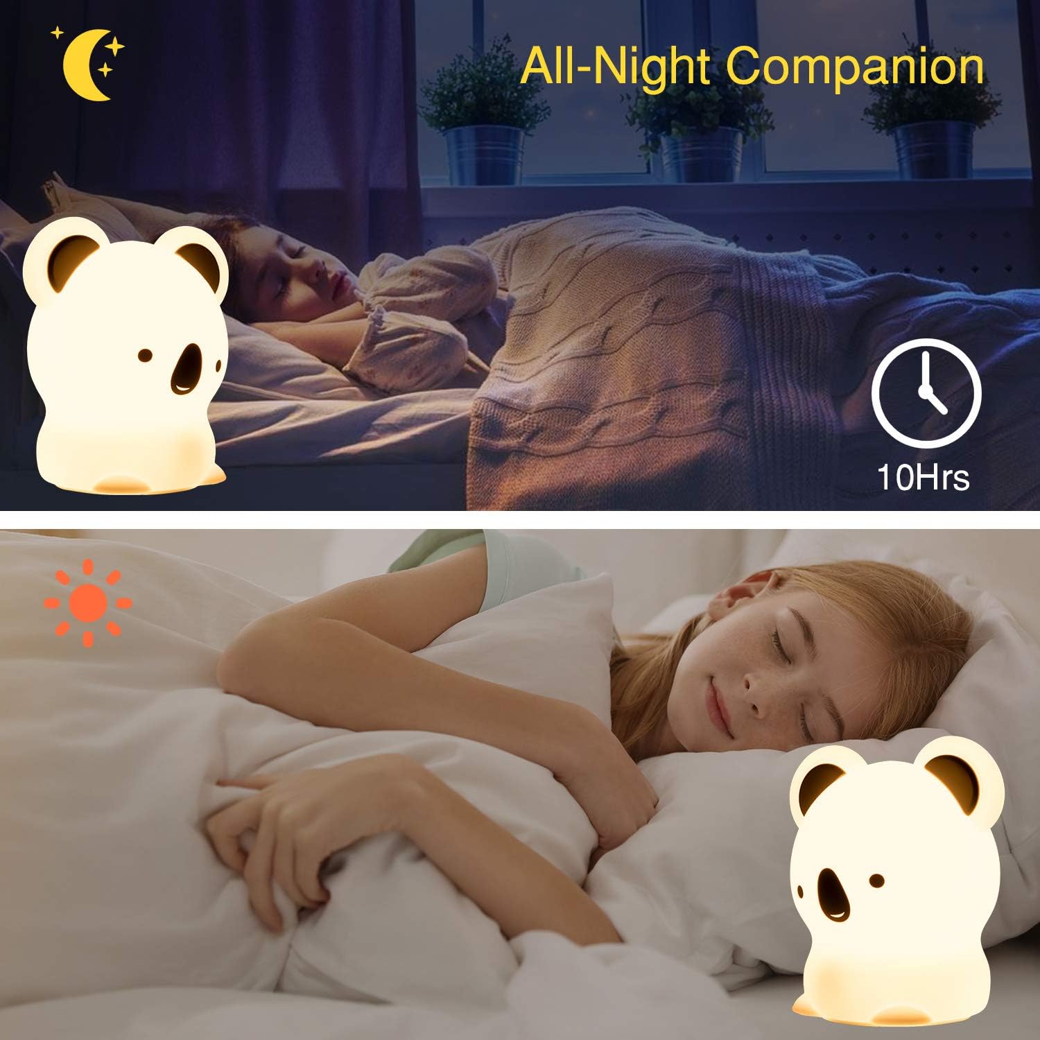 Kids Night Light,Cute Koala Gifts,Bear Silicone Nursery Toddler Teen Girls Baby Night Light for Bedroom,Kawaii Portable Battery Powered Animal Lamp,Soft Squishy Color Changing Nightlight for Children: Home & Kitchen