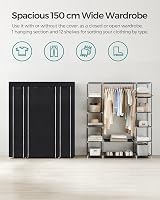 SONGMICS Fabric Wardrobe Portable Wardrobe 12 Compartments 45x150x175 cm view 6