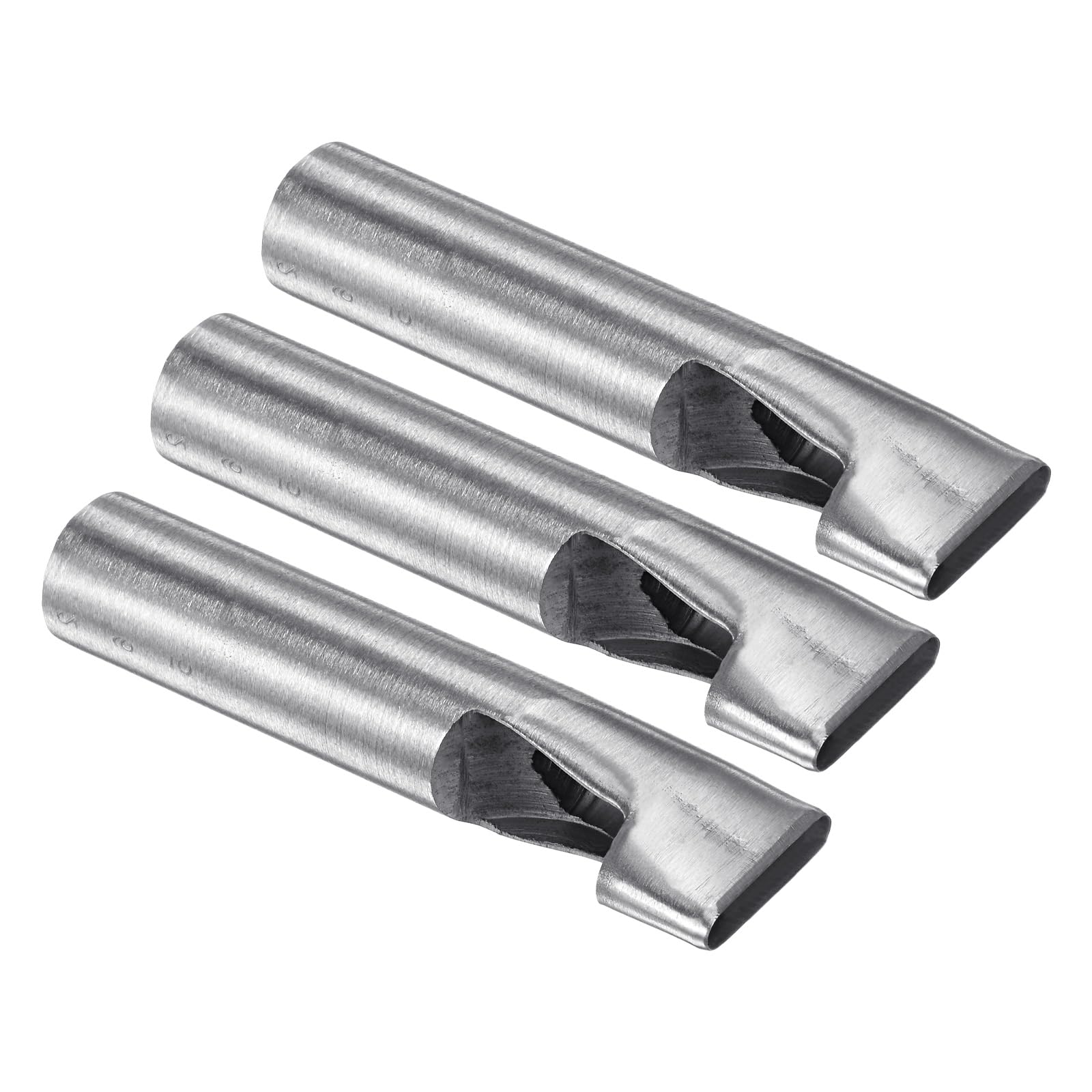 Kozelo 3pcs Oval Leather Hole Punch - [26 x 5mm] 45# Steel Flat Punch Cutter Tool Hollow Punching for Belt Leather Craft Clothes Use, 105mm / 4.1" Long