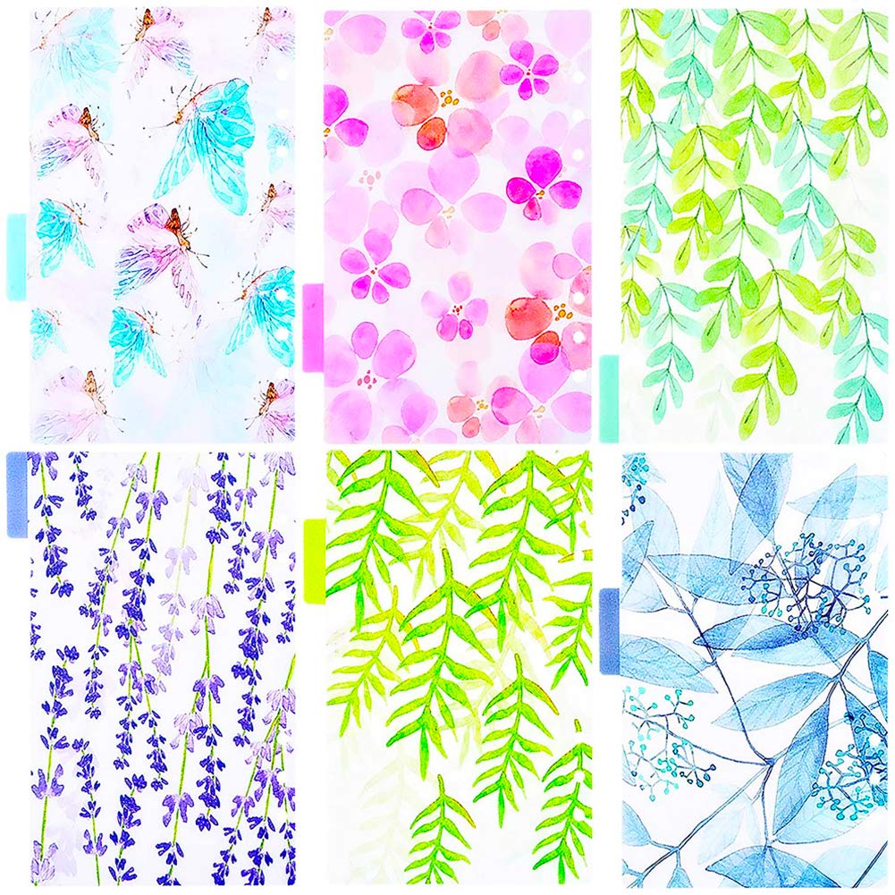 A5 Dividers Paper Sheet BETOY File Card Dividers Colorful 6 Holes Tabbed Index Divider for Notebook Insert Planner 2 Set 12 Pcs A5 6 Ring Loose Leaf Binder Divider Tab Cards