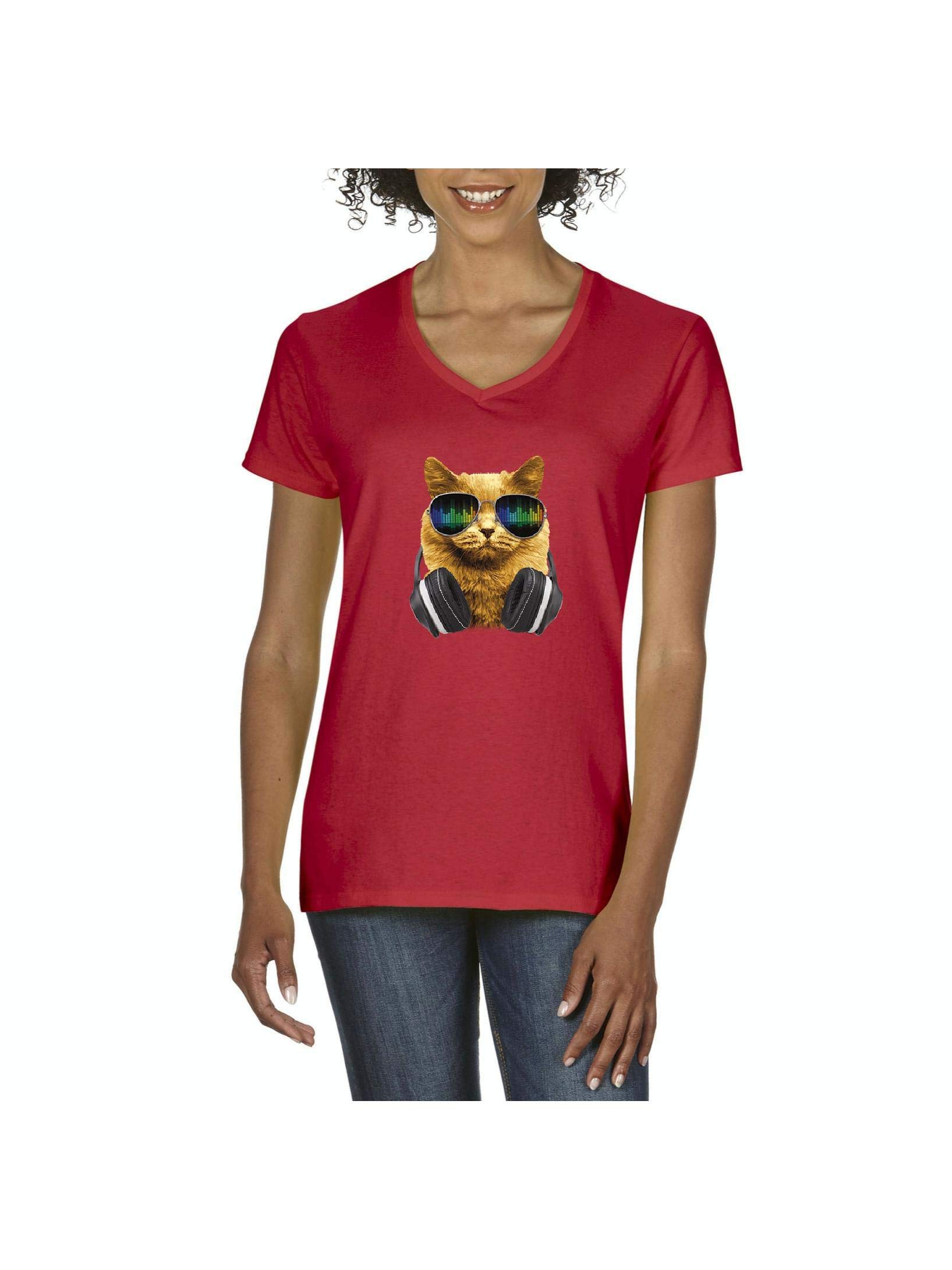 Novelty Cats Dj Cat With Headphones T Shirt Tee 2923 Pilihax