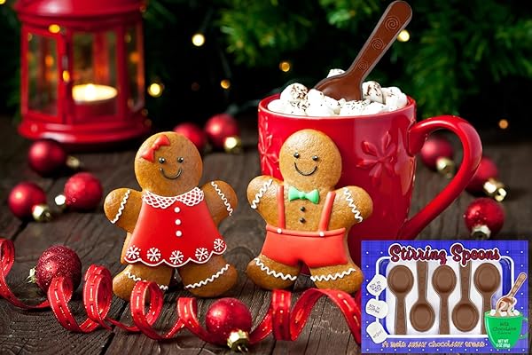 FRUIDLES CHRISTMAS CHOCOLATE STIRRING SPOONS HOLIDAY TREATS, MILK CHOCOLATY ‘N SMOOTH, HOT CHOCOLATE SPOONS POP PARTY BAG FILLERS, KOSHER CERTIFIED DAIRY, 3OZ SPOON