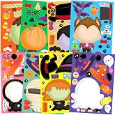 Ceiba Tree 48 Sheets Halloween Stickers for Kids Make Your Own DIY Stickers | 8 Designs, Halloween Scene Stickers, DIY Art Crafts Treats, Halloween Party Games Favors, Classroom Activities Rewards