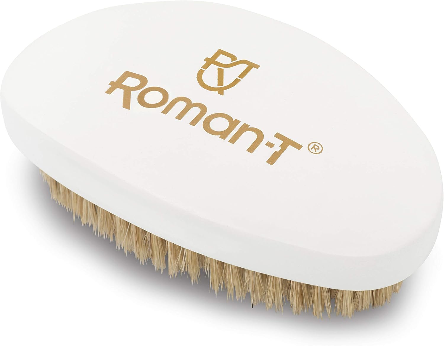 Roman-T Premium 360 Soft Wave Brush, 100% Boar Bristles Wave Brush with Contoured Wood Base