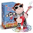 SWTOIPIG Dancing Monkey Plush Toy, Stuffed Toys, Dancing Singing, Body Shaking, and Guitar Shaking, Punk Molding, One Button Control, Children's Education Toys, Musical Intelligence Development