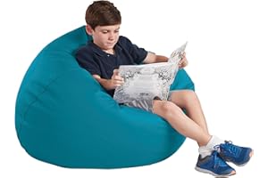 Factory Direct Partners 10478-TL SoftScape Classic 35" Junior Bean Bag Chair, Furniture for Kids, Libraries or Home - Teal