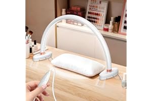 Yokilly Arc Half Moon Light: 16" Half Moon Light with Foldable Bracket for Desk Salon Table Use - No Flicker & Shadow-Free De