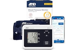 A&D Medical Multi-User Bluetooth Blood Pressure Monitor for Home Use - UA-770CNBLE - Wide Range Cuff (8.6-16.5" / 22-42cm) Up