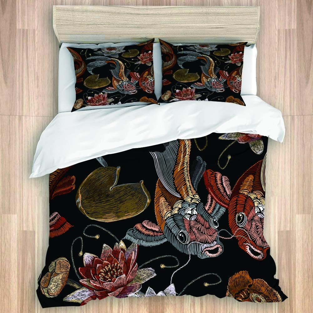 Koi-Fisch Bettwäsche Set 2-tlg Mikrofaser - Single 135x200cm Mit Kissenbezug