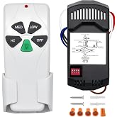Universal Ceiling Fan Remote Control Kit, Compatible with 53T HD5 UC7030T Remote, Fan Remote Control with 3 Speed and Light Dimmer for Harbor Breeze Hampton Bay Hunter Litex (53T Kit)