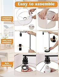 Black Tall Table Lamp with USB Port and