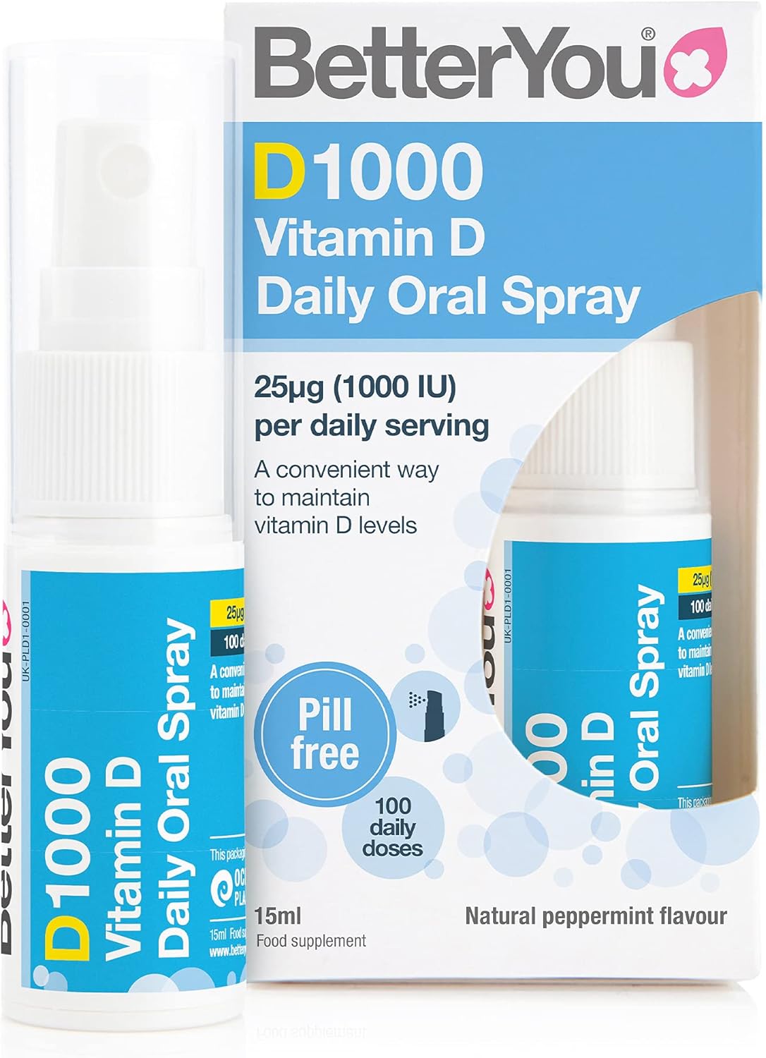 daily vitamin d on Amazon Com Better You Dlux 1000 Vitamin D Spray 15ml Health Personal Care