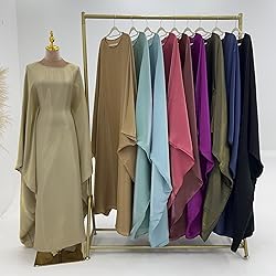 RLLJS Women Abaya Dress Ramadan Eid Summer Satin