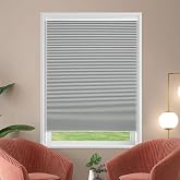 MYshade Cordless Cellular Shades, Blackout Room Darkening Blinds for Windows, Honeycomb Window Shades (Grey, 24" W x 64" H)