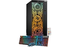 AXOII RGB Gaming PC Desktop — Intel Core i5 up to 4.10 GHz, GeForce GTX 1050 Ti 4GB, 16GB DDR4, 512GB NVMe SSD, Wi-Fi & Bluet