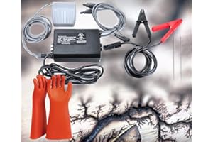 VQP Lichtenberg Machine, Fractal Wood Burning Kit, 10KV 30mA Electric Wood Burner with Transformer, Rods, Clamps & Foot Pedal, with HIgh Voltage Insulating Gloves