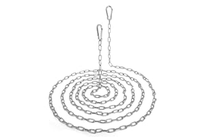 SYOCSEK 10 Feet Long Light Duty Chain, 5/64 Inch Small Metal Chain with 5/32 in Carabiners, Easy to Adjust Stainless Steel Link Chain for Indoor Outdoor Hanging Bird Feeder Wind Chimes Signs Planters Silver