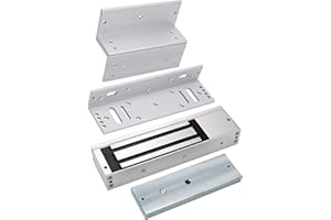 YUANWIN Electromagnetic Lock 1200LBS 500KG Holding Force 5 Wire Signal Output LED with Z and L Bracket Electric Magnetic Door Lock 12V Fail Safe NC Mode for Access Control System