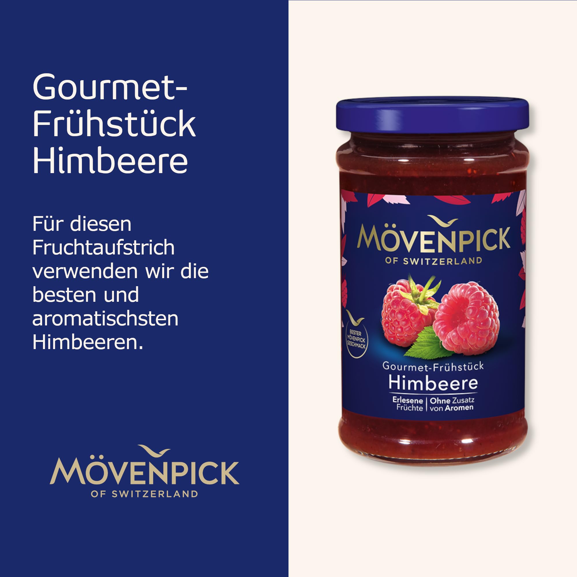 Mövenpick Gourmet-Frühstück Himbeere, Premium Fruchtaufstrich, 250 g 3